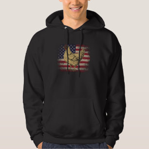 Chicken Hen Farmer - 4th of July American Flag Vin Hoodie