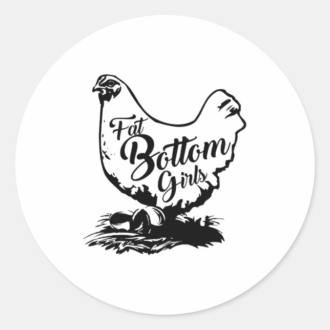 Chicken Hen Fat Bottom Napkin Classic Round Sticker (Front)