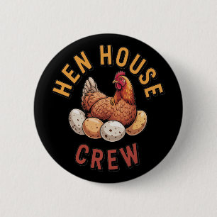 Chicken Hen House Crew Design For Animal Lovers 6 Cm Round Badge