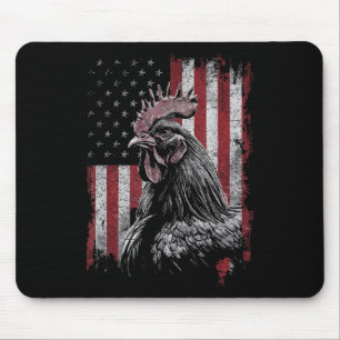 Chicken Hen Lover 4th Of July Patriotic Usa Indepe Mouse Pad