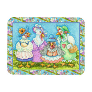 CHICKEN HEN PARTY, COUNTRY FEATHERED FRIENDS Funny Magnet
