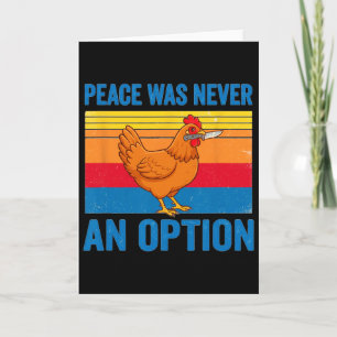 Chicken Hen Peace Was Never An Option Knife Retro Card