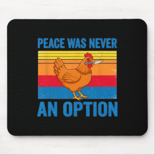 Chicken Hen Peace Was Never An Option Knife Retro Mouse Pad