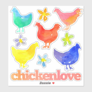 Chicken Hen Rainbow Colour Birds
