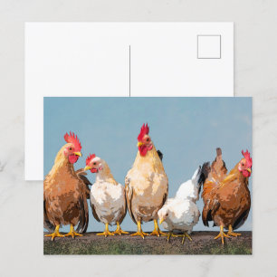 Chicken Hen  Two-Tone Coffee Mug Postcard