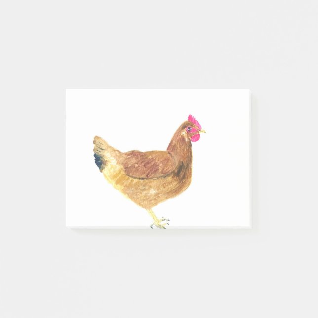 Chicken hen watercolor for grandma rustic vintage post-it notes (Front)