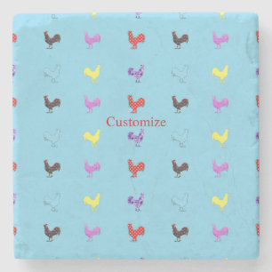 Chicken Hens  Thunder_Cove Stone Coaster