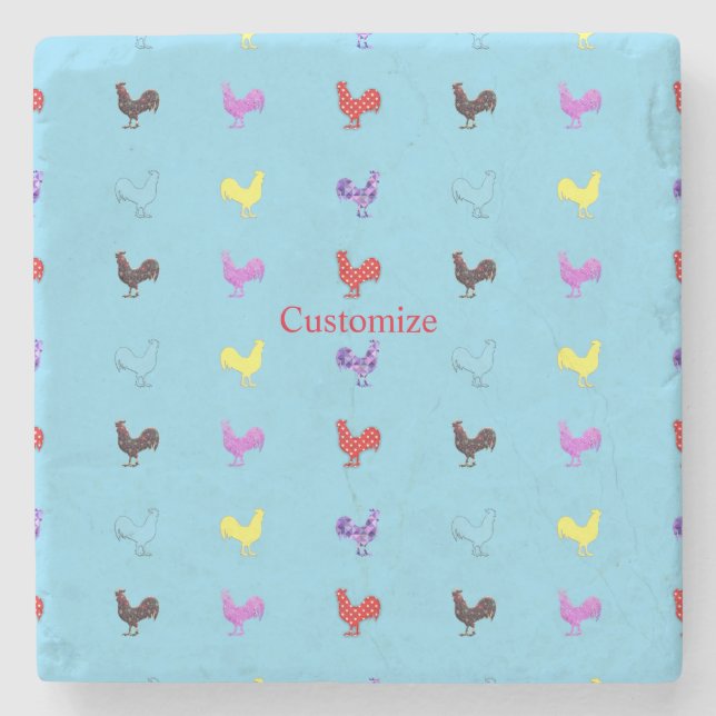 Chicken Hens  Thunder_Cove Stone Coaster (Front)