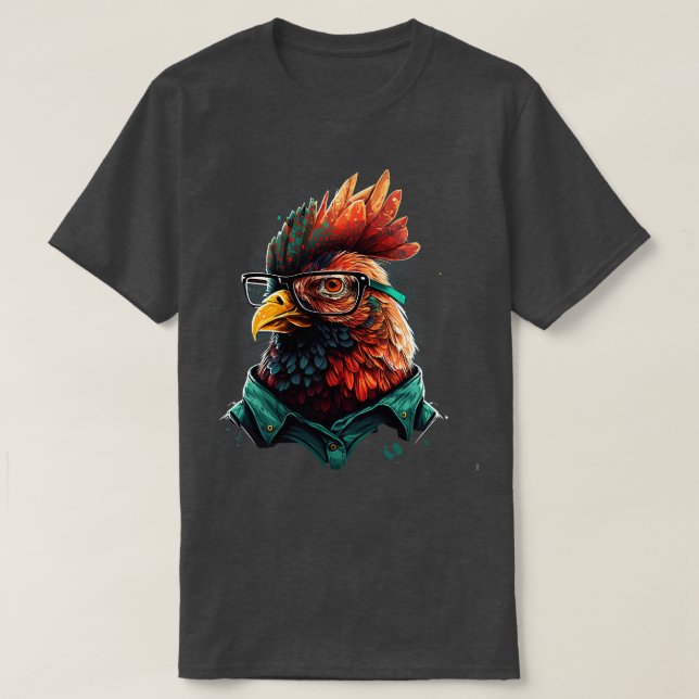 Chicken Hipster T-Shirt (Design Front)