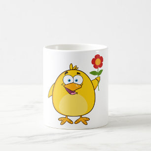 Chicken Holding A Flower Mug