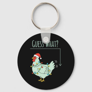 Chicken, Holiday Clucker Guess What Christmas Chic Key Ring