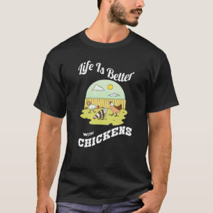 Chicken Humour   With Chickens Farmer   T-Shirt