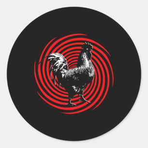 Chicken Hypnotic Trance Funny Hypnosis Graphic Des Classic Round Sticker