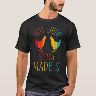 Chicken I Love My Girls Vintage Poultry Cockerel T-Shirt