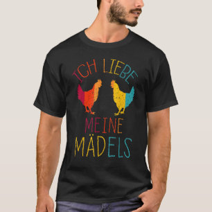 Chicken I Love My Girls Vintage Poultry Cockerel T-Shirt