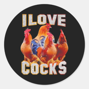 Chicken I Love S  Classic Round Sticker
