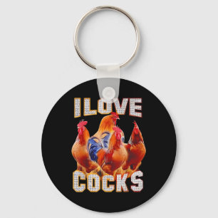Chicken I Love S Key Ring