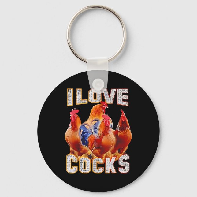 Chicken I Love S  Key Ring (Front)