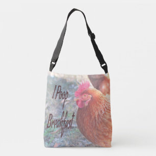 Chicken I poop Breakfast Funny Humour Crossbody Bag