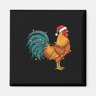 Chicken I Rock A Festive Rooster In A Santa Hat Magnet