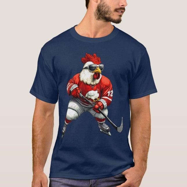 Chicken ice hockey player T-Shirt (Front)