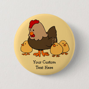 Chicken Illustration custom text button