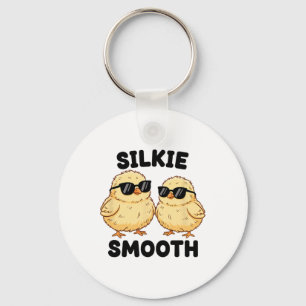 Chicken, I'm Silkie Smooth Chicks Key Ring