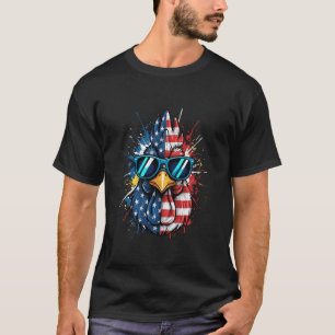 Chicken I'm The Patriot Rooster in Cool Shades T-Shirt