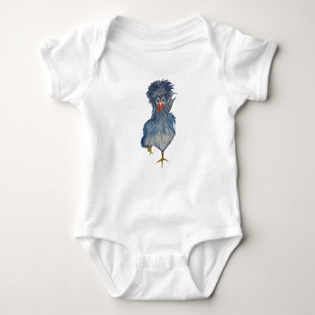 Chicken image on baby bodysuit (Front)