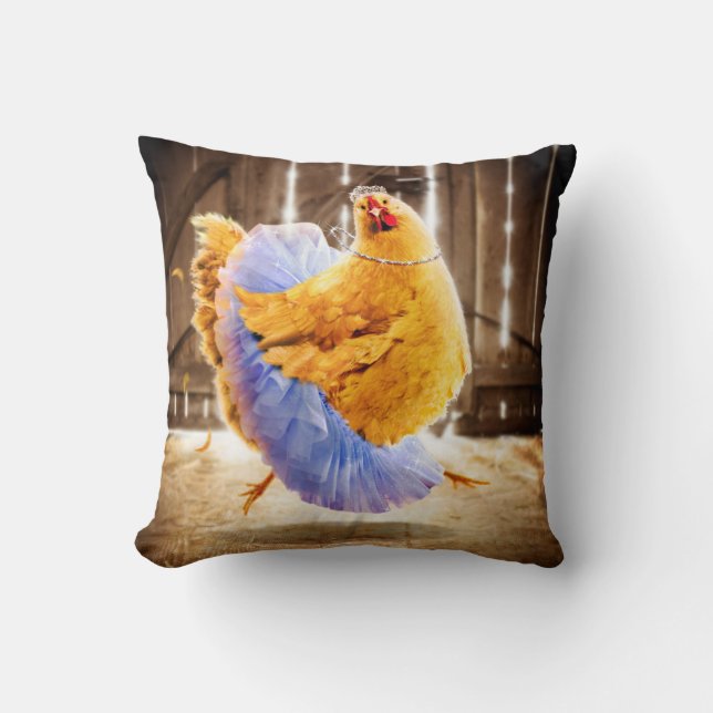 Chicken in a Tutu Cushion (Front)