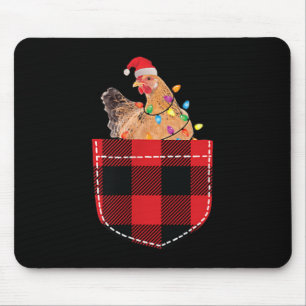 Chicken In Cket Funny Xmas Plaid Cket Chicken Chri Mouse Pad