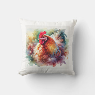 Chicken in Light 200824AREF146 - Watercolor Cushion