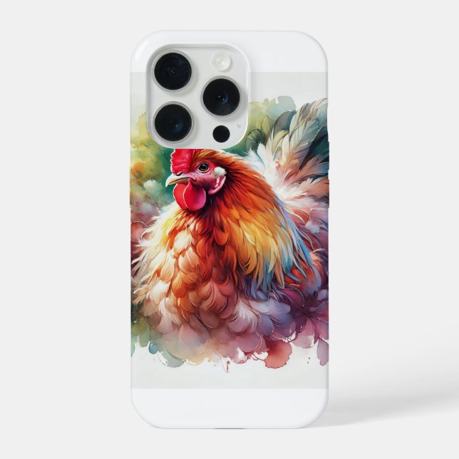 Chicken in Light 200824AREF146 - Watercolor iPhone Case (Back)