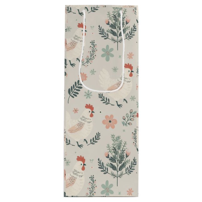 Chicken in the Garden Wine Gift Bag (Front)