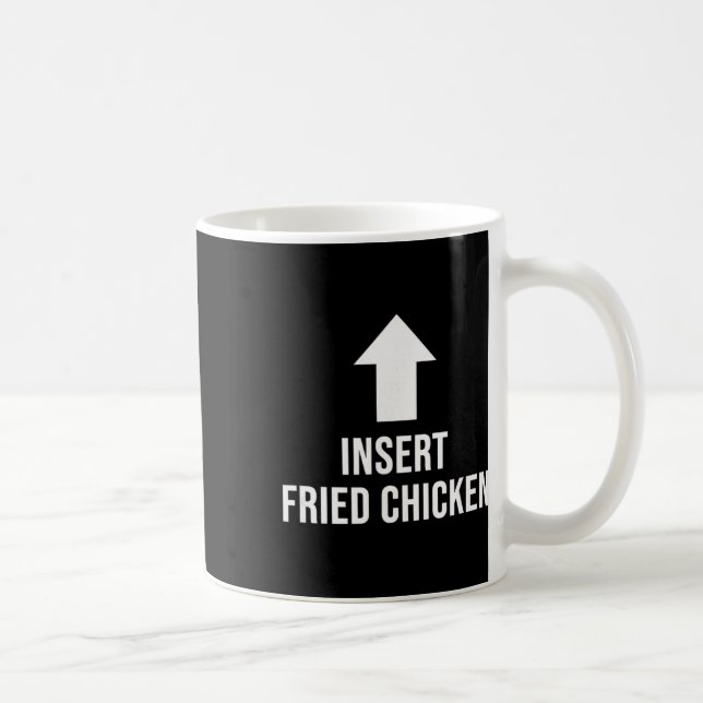 Chicken Insert Fried Chicken, Bold Arrow Humour  Coffee Mug (Right)