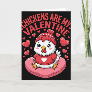 Chicken Is My Valentine Chicken Lovers Couple  Card