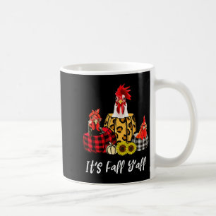 Chicken It's Fall Y'all Leopard Pumpkin Autumn Tha Coffee Mug