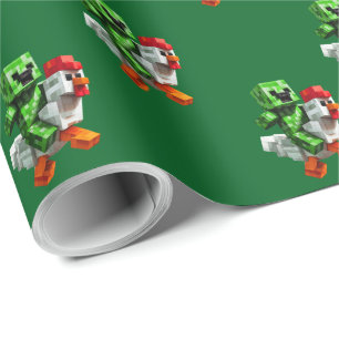 Chicken Jockey Funny Gaming Block Party Wrapping Paper