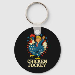 Chicken Jockey Trump Funny Meme 2 Key Ring