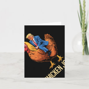 Chicken Jockey Trump Funny Meme 3  Card