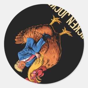Chicken Jockey Trump Funny Meme 3  Classic Round Sticker