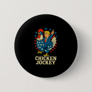 Chicken Jockey Trump Funny Meme 6 Cm Round Badge
