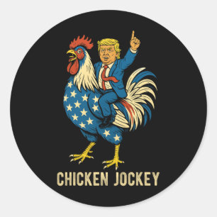 Chicken Jockey Trump Funny Meme 7 Classic Round Sticker