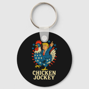 Chicken Jockey Trump Funny Meme  Key Ring