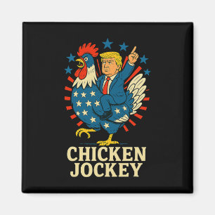 Chicken Jockey Trump Funny Meme Magnet