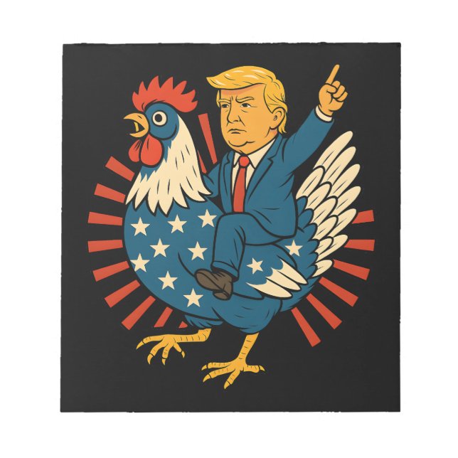 Chicken Jockey Trump Funny Meme Notepad (Front)