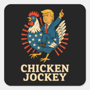 Chicken Jockey Trump Funny Meme Square Sticker