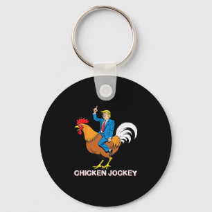 Chicken Jockey Trump Funny Meme Surreal Humor Tee Key Ring