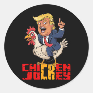 Chicken Jockey Trump Funny Political Meme Classic Round Sticker