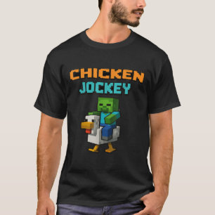 Chicken Jockey Zombie Pixel Art Zombie Gamer Funny T-Shirt